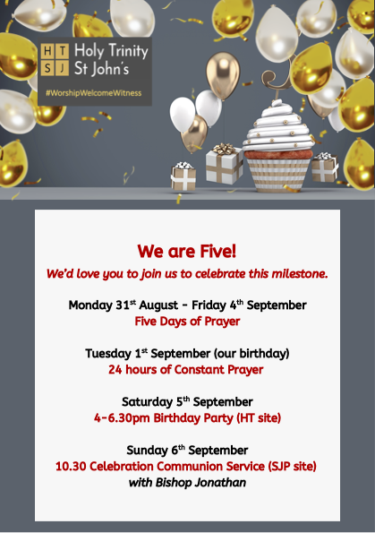 HTSJ 5th Birthday invitation